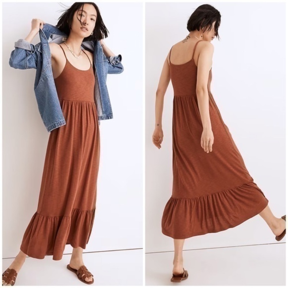 💋Madewell Triblend Cami Empire Tiered Midi Dress. Size XS